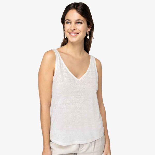 Spasso Ladies Linen Tank Top Thumbnail